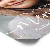In Loving Memory Herdenking Modern Elegante Foto Poster (Hoek)