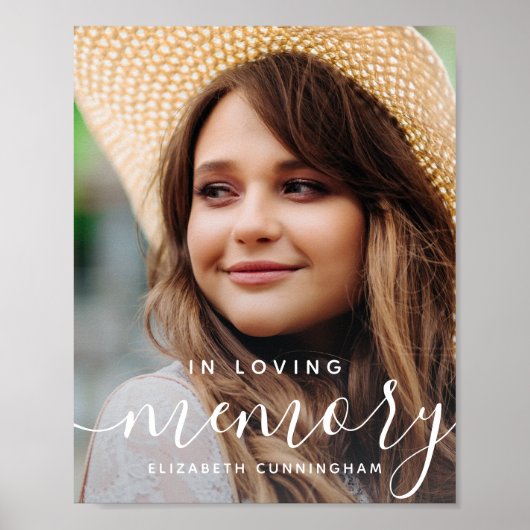In Loving Memory Herdenking Modern Elegante Foto Poster (Voorkant)