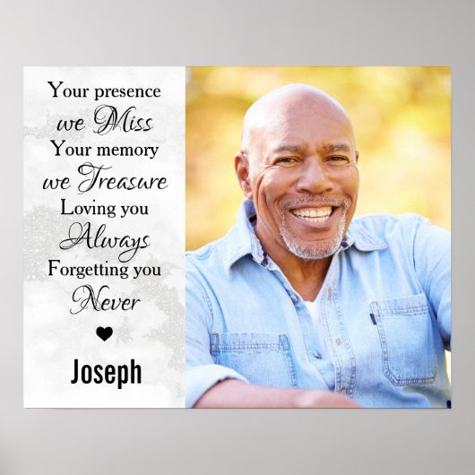 In Loving Memory Herembrance Memorial Foto Poster (Voorkant)