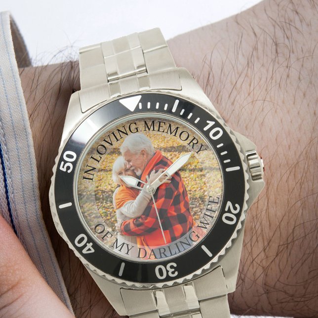 In Loving Memory Herinnering Photo Watch Horloge (Remembrance photo watch)