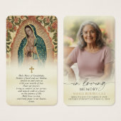 In Loving Memory Holy Mary of Guadalupe Prayer Visitekaartje (Voorkant /achterkant)