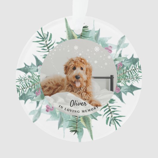 In Loving Memory Hond Dierenfoto Kerstmis Ornament (voorkant)