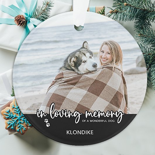 In Loving Memory Hond Foto Elegant Pet Memorial Ornament