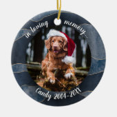 In Loving Memory | Hondsfoto Huisdierherdenking Ab Keramisch Ornament (Voorkant)
