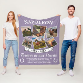 In Loving Memory Horse Paars Fleece Deken