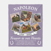 In Loving Memory Horse Paars Fleece Deken (Voorkant)