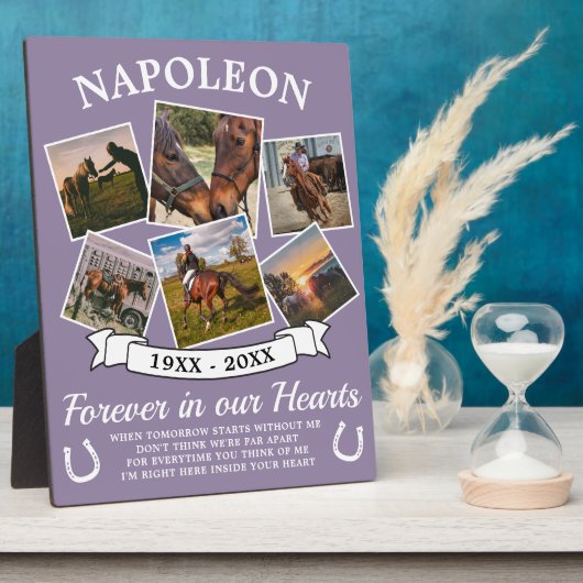 In Loving Memory Horse Paars Fotoplaat (Zijkant)