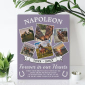 In Loving Memory Horse Paars Fotoplaat