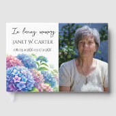 In Loving Memory Hydrangea Floral Funeral Gastenboek (Voorkant)