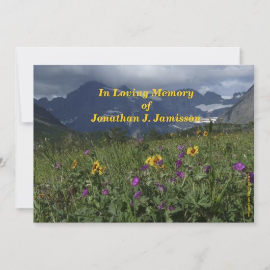 In Loving Memory Invitation, Mountain Wildflower Kaart (Voorkant)