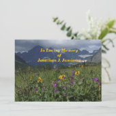 In Loving Memory Invitation, Mountain Wildflower Kaart (Staand voorkant)