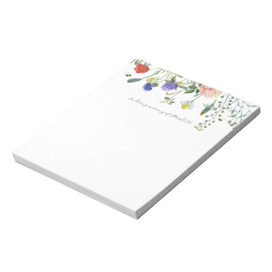 In Loving Memory Kaarten Wildflower Notitieblok (Linkerzijde)