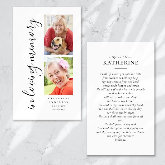 In Loving Memory Kalligrafie 2 Fotogebed Kaart