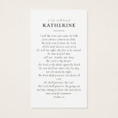 In Loving Memory Kalligrafie 2 Fotogebed Kaart (Achterkant)