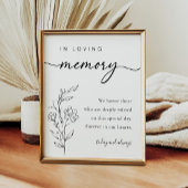 In Loving Memory Kalligrafie Trouwbord Poster