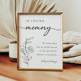 In Loving Memory Kalligrafie Trouwbord Poster
