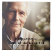 In Loving Memory Keepsake Photo Name Dates, Black Tegeltje (Voorkant)