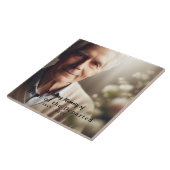 In Loving Memory Keepsake Photo Name Dates, Black Tegeltje (Zijkant)