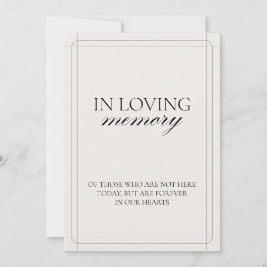In Loving Memory Klassiek Lichtgrijs Teken Kaart (Voorkant)
