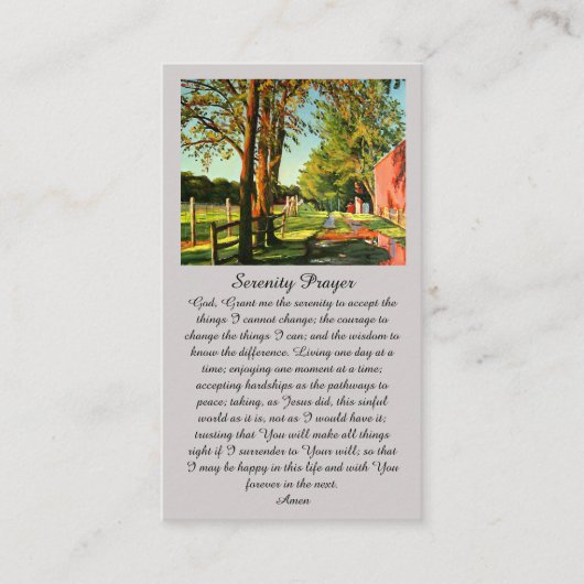 In Loving Memory Landschap in Rood Groen Geel Visitekaartje (Voorkant)