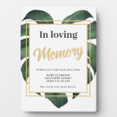 In loving memory Leaf wedding sign Tabletop Plaque Fotoplaat (voorkant)