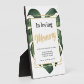 In loving memory Leaf wedding sign Tabletop Plaque Fotoplaat (Zijkant)