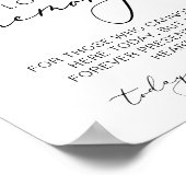 In Loving Memory Lemon Mediterraan Trouwteken Poster (Hoek)