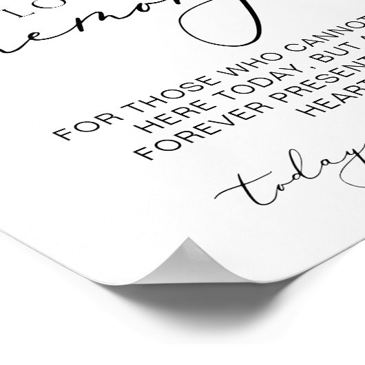 In Loving Memory Lemon Mediterraan Trouwteken Poster (Hoek)