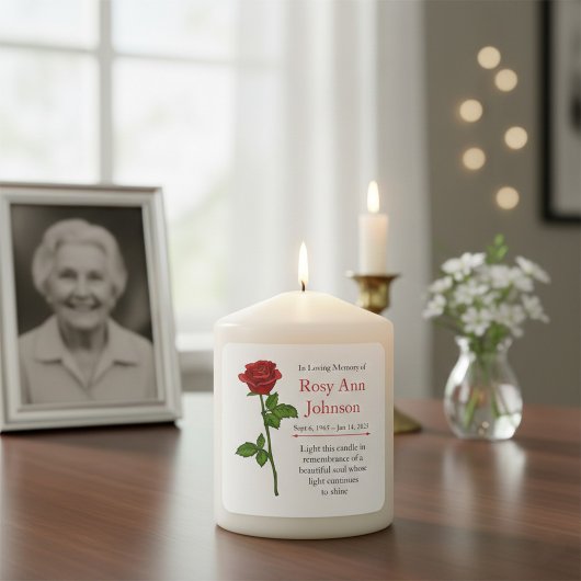 In Loving Memory “Light This Candle" Vierkante Sticker