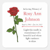 In Loving Memory “Light This Candle" Vierkante Sticker (Voorkant)
