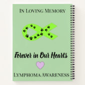 In Loving Memory Lime Green Awareness Tribute Notitieboek (Achterkant)
