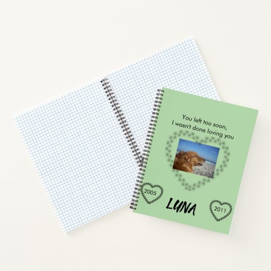 In Loving Memory Line Green Awareness Tribute Notitieboek (Binnen)