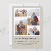 In Loving Memory Linnen Foto's Begrafenissympathie Bedankkaart (Voorkant)