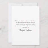 In Loving Memory Linnen Foto's Begrafenissympathie Bedankkaart (Achterkant)