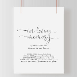 In Loving Memory Love Fancy Script Bord Poster