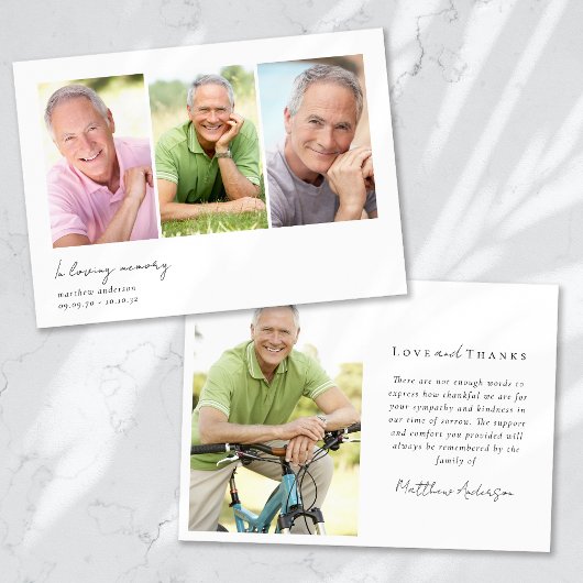 In Loving Memory Meerdere foto sympathie begrafeni Bedankkaart