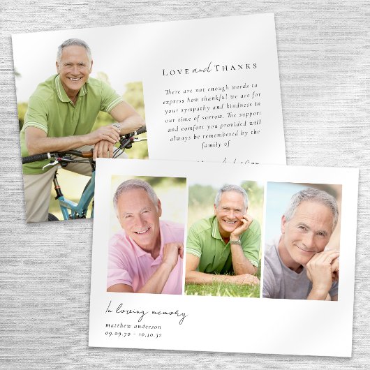 In Loving Memory Meerdere foto sympathie begrafeni Bedankkaart