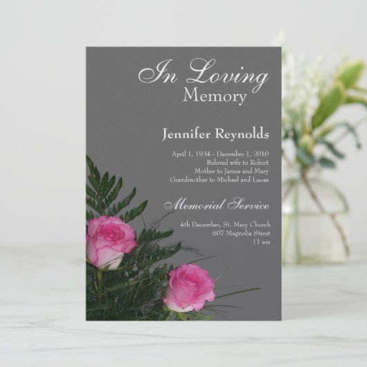 In Loving Memory Memorial aankondiging (Staand voorkant)