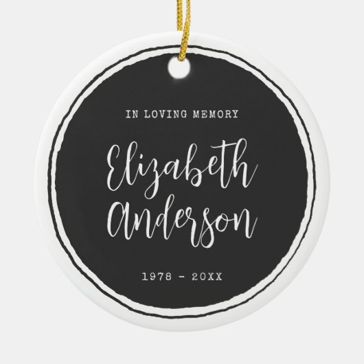 In Loving Memory Memorial Eenvoudig Modern Keramisch Ornament (Voorkant)