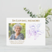 In Loving Memory Memorial Elegant Floral Aankondiging (Staand voorkant)