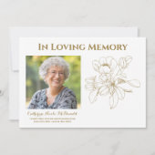 In Loving Memory Memorial Elegant Floral Aankondiging (Voorkant)