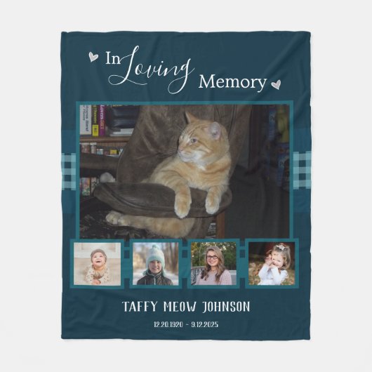 In Loving Memory Memorial foto collage Fleece Deken (Voorkant)
