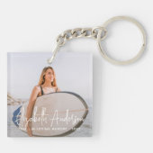 In Loving Memory Memorial Funeral Moderne foto Sleutelhanger (Achterkant)