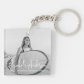 In Loving Memory Memorial Funeral Moderne foto Sleutelhanger (Achterkant)