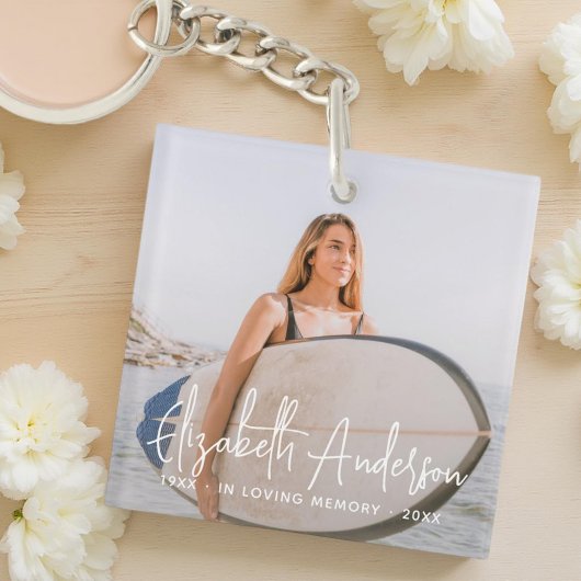 In Loving Memory Memorial Funeral Moderne foto Sleutelhanger