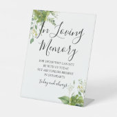 In Loving Memory Memorial Greenery Bloemenbruiloft Reclamebord Met Voetstuk (Voorkant)