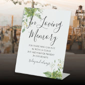 In Loving Memory Memorial Greenery Bloemenbruiloft Reclamebord Met Voetstuk