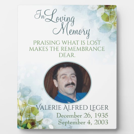 In Loving Memory Memorial Keepomwille Fotoplaat (Voorkant)