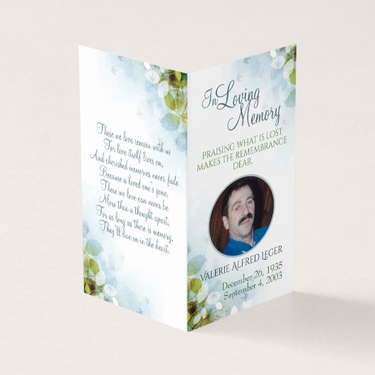 In Loving Memory Memorial Keepomwille Kaart (Buitenkant)