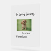 In loving memory memorial keepsake add pet name acryl bord (Hoek)
